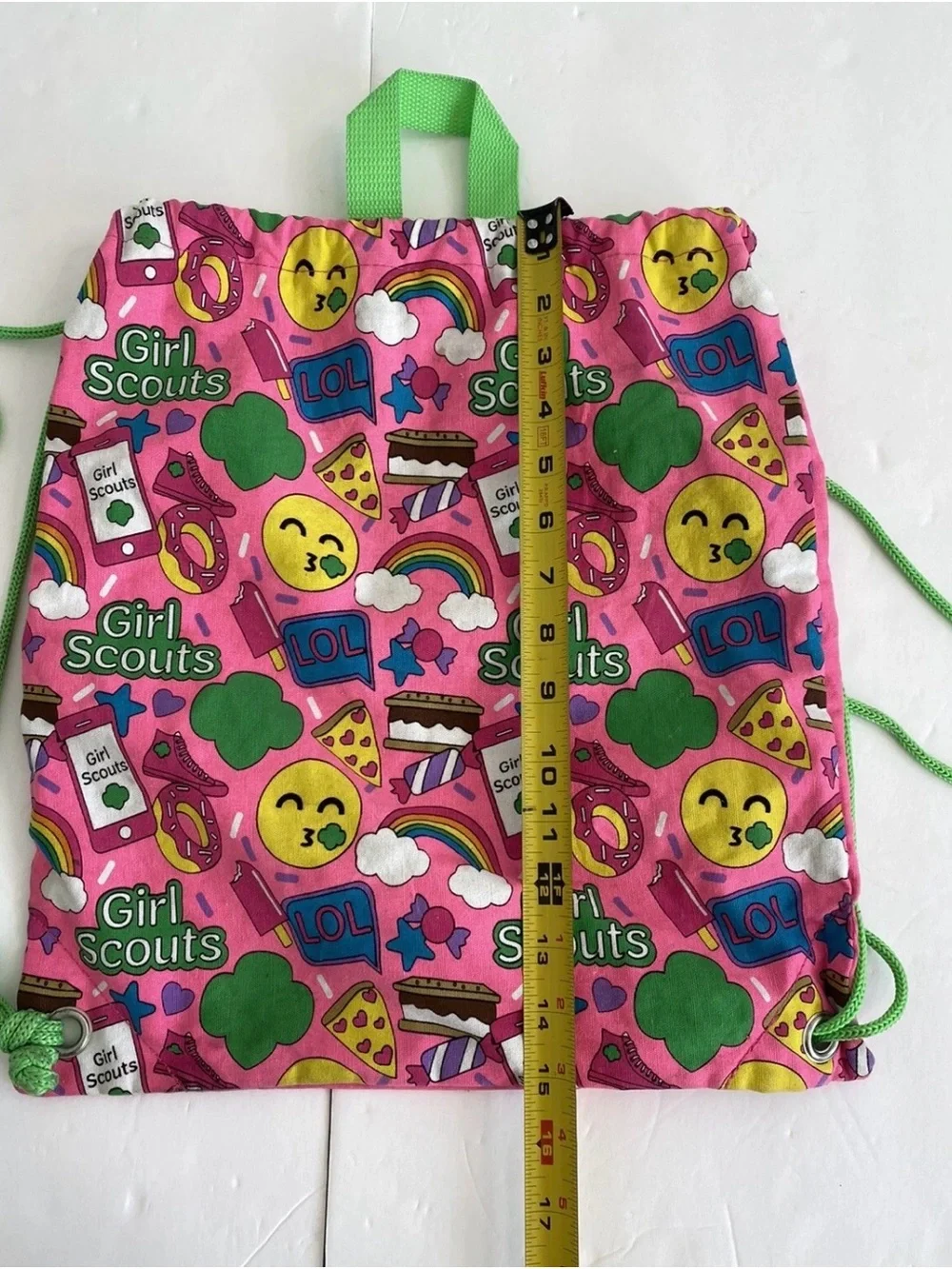 Girl Scouts Pink Drawstring Backpack